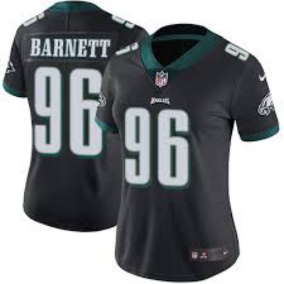 Women Philadelphia Eagles #96 Derek Barnett Black Nike NFL Jerseys->->Women Jersey